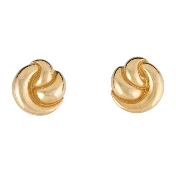 St. John Vintage Gold Knot Clip-on Earrings - Picture 2 of 5